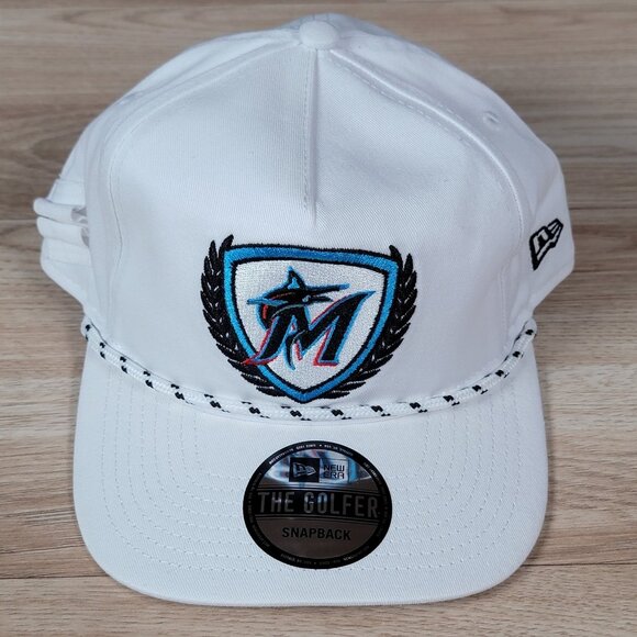 New Era Other - Miami Marlins New Era Hat Cap Snapback White Blue Rope Golfer Tee One Size